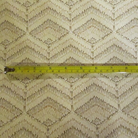 Vintage 1980s Brown and Beige Chevron Motif Wallpaper - Picture 5 of 8